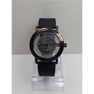 Stuhrling Original Aviator Mens Quartz Silver Dial Rubber Watch 42mm New Battery